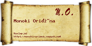 Monoki Oriána névjegykártya